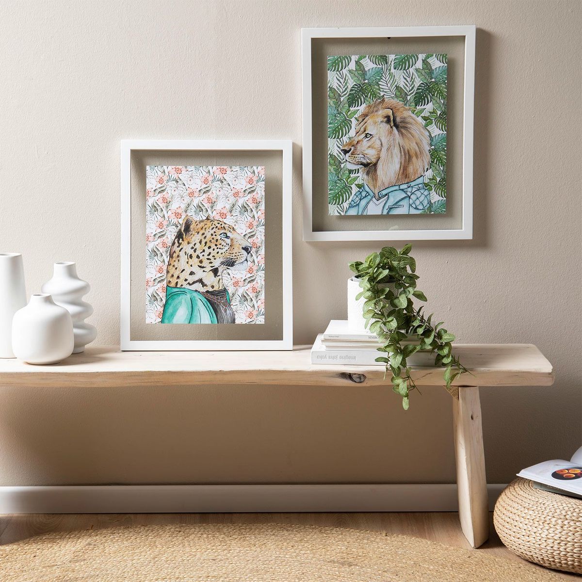 BASEMENT HOME - Cuadro + Lámina Decorativa Tigre de Perfil 30x40cm Conka Collage