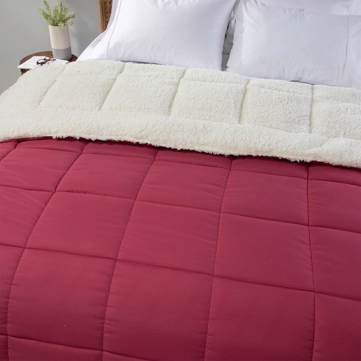 MICA - Edredón Estocolmo con Sherpa + Juego de Sábanas 180 Hilos Mica