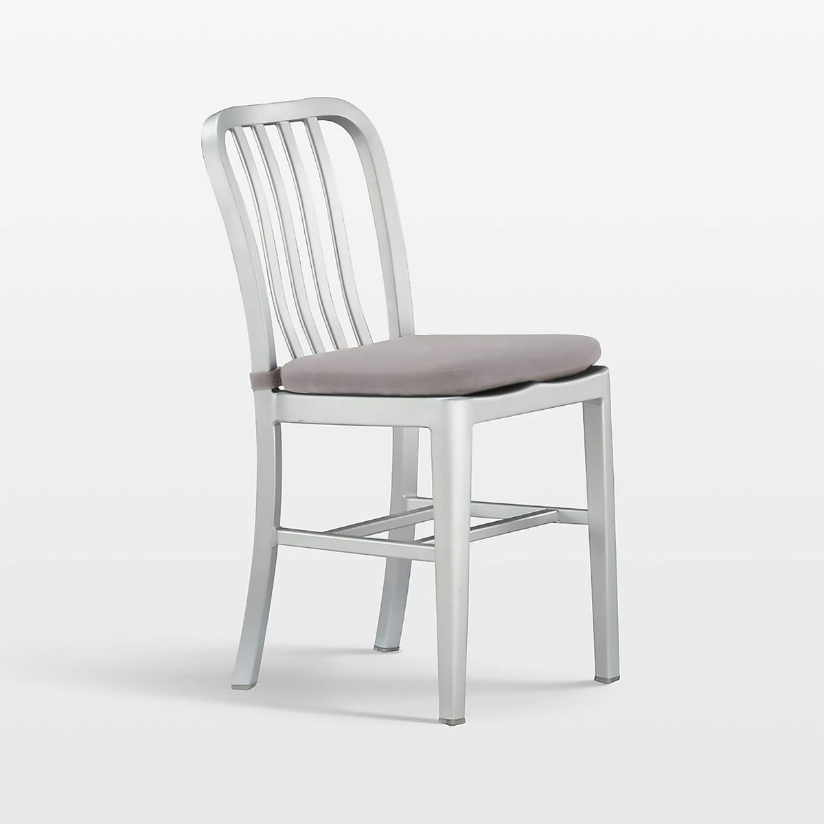 CRATE & BARREL - Silla de Comedor Delta de Metal con Cojín Cushion Alloy Gris