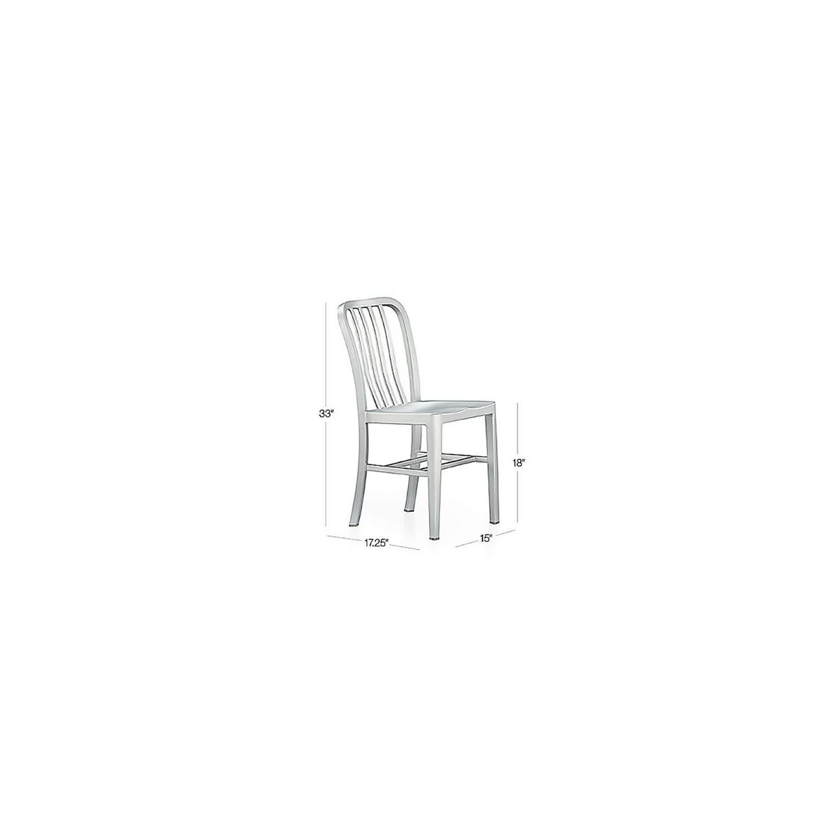 CRATE & BARREL - Silla de Comedor Delta de Metal con Cojín Cushion Alloy Gris