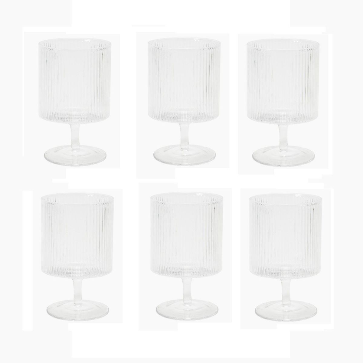 BASEMENT HOME - Set x 6 Copa Estriado Clear 310 ml