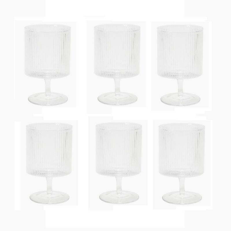 BASEMENT HOME - Set x 6 Copa Estriado Clear 310 ml