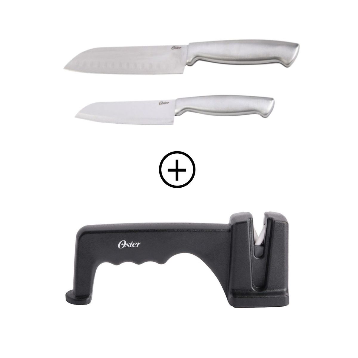OSTER - Juego de cuchillos 2PZs + Afilador Oster