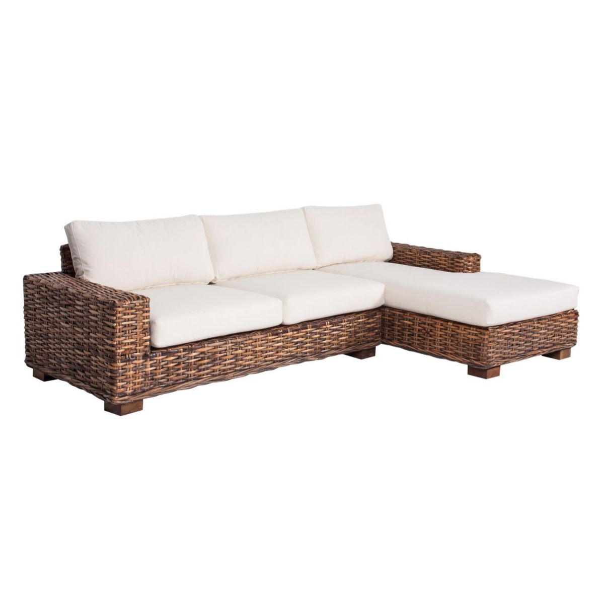 BASEMENT HOME - Juego de Sala de Terraza Kretes: Seccional Derecho, Sitial y Mesa de Centro