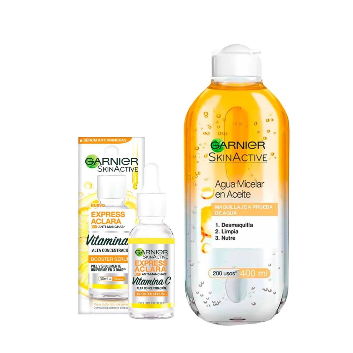 GARNIER - Pack Garnier Serum Vitamina C + Micelar Óleo 400ml