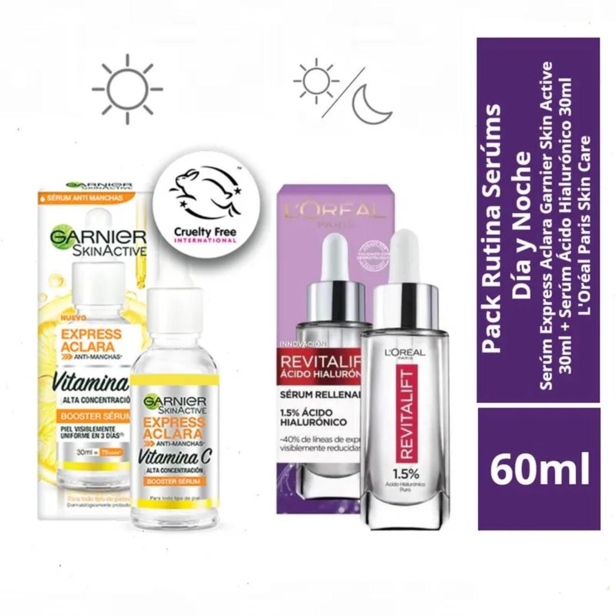  - Set Serums Piel Luminosa, Hidratada y Anti líneas Loreal Paris Skin Care