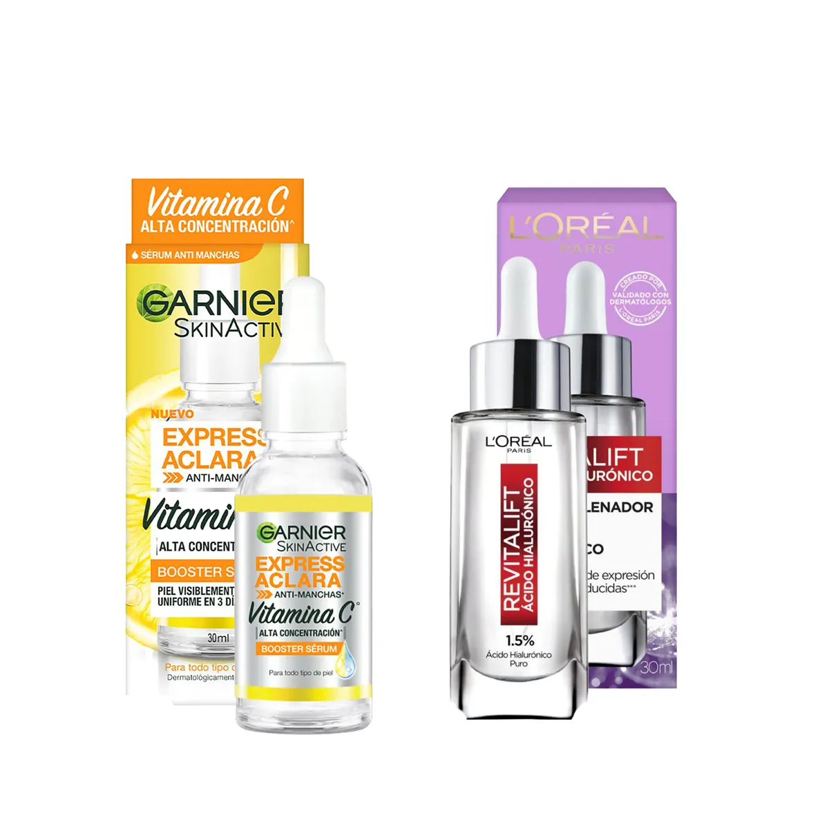  - Set Serums Piel Luminosa, Hidratada y Anti líneas Loreal Paris Skin Care
