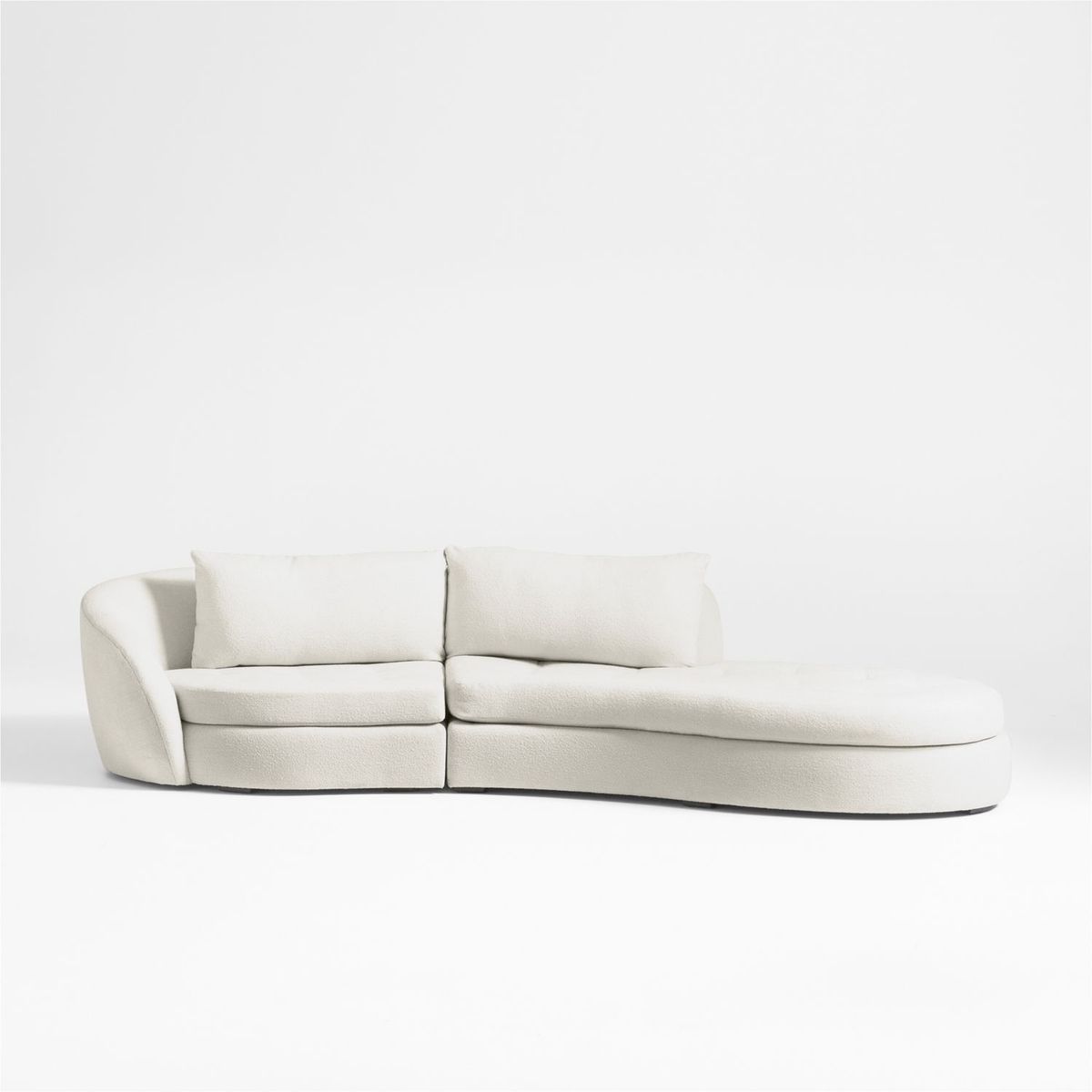 CRATE & BARREL - Seccional Curvo Sinuoso De 2-piezas Con Chaise Lounge Derecho