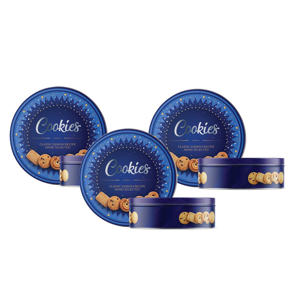 DANESITA - Lata de Galletas Danesitas Blue Stars x 340 gr x 3 Unidades