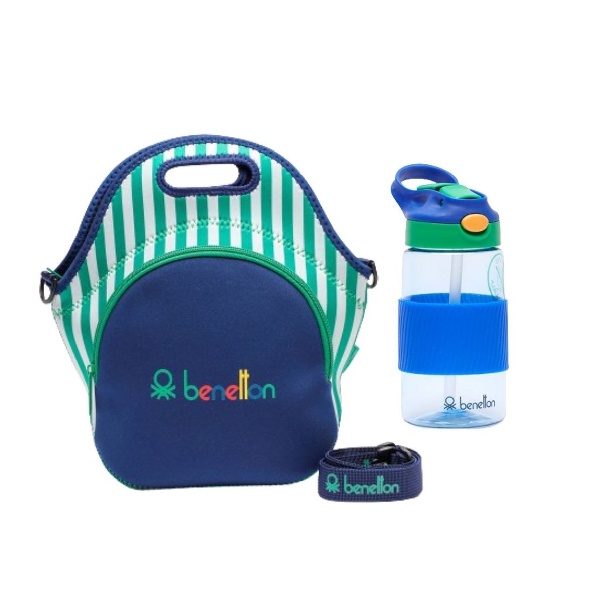 BENETTON - Lonchera + Botella Benetton Rosada