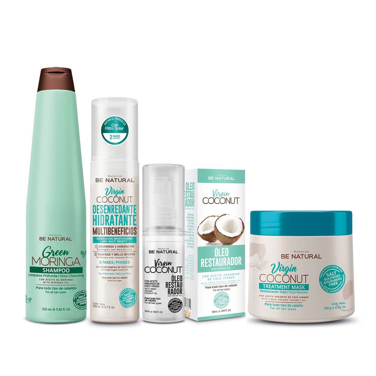 BE NATURAL - Pack Limpieza Profunda E Hidratación Para Todo Tipo De Cabello Be Natural