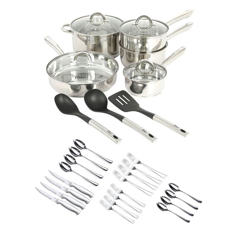 OSTER - Juego de Ollas Acero Inoxidable 32 piezas Oster
