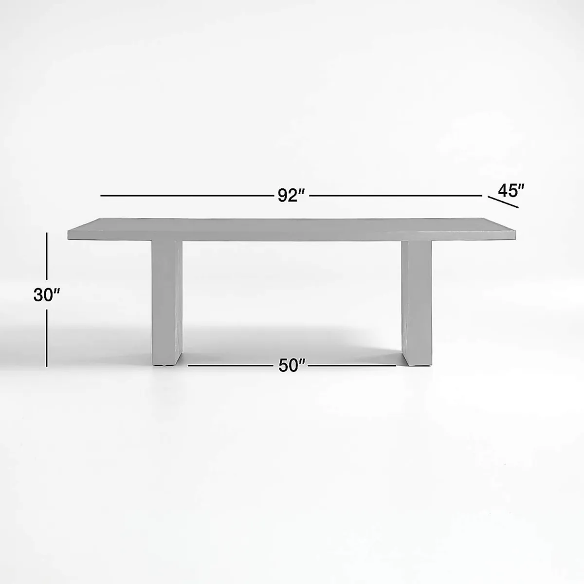 CRATE & BARREL - Mesa de Comedor Dunewood Charcoal de Madera de Mango (6 Puestos)