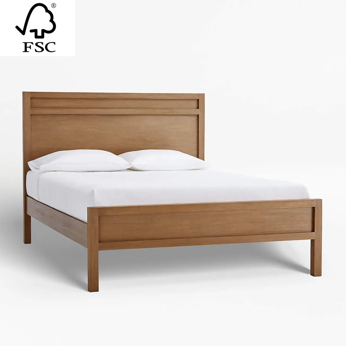 CRATE & BARREL - Cama Queen Keane Driftwood