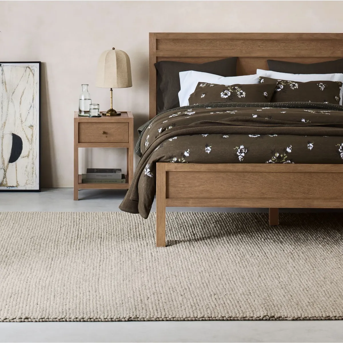 CRATE & BARREL - Cama King Keane Driftwood