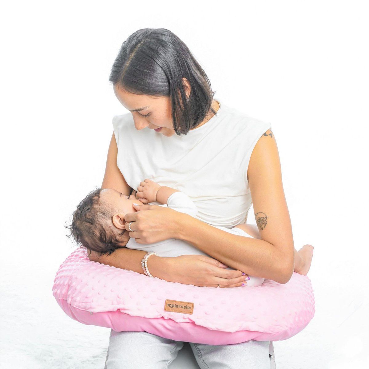 MATERNELLE - Almohada de Lactancia 5 en 1 + Almohada Anticabeza Plana