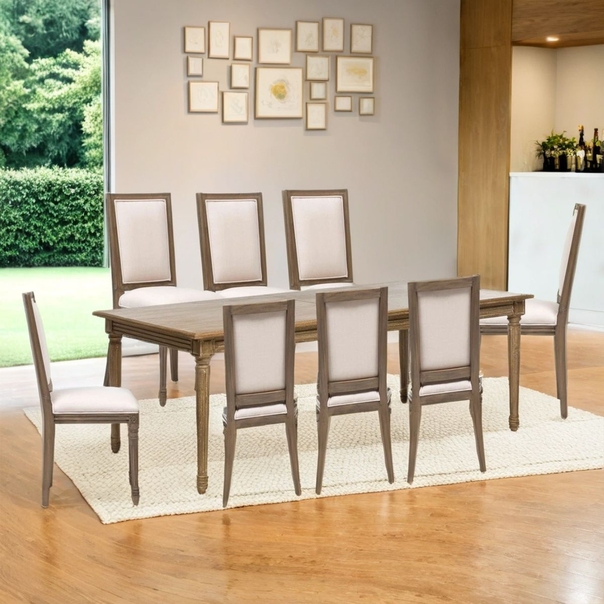 ROBERTA ALLEN - Juego de Comedor Croisette Extensible Rectangular 8 Sillas