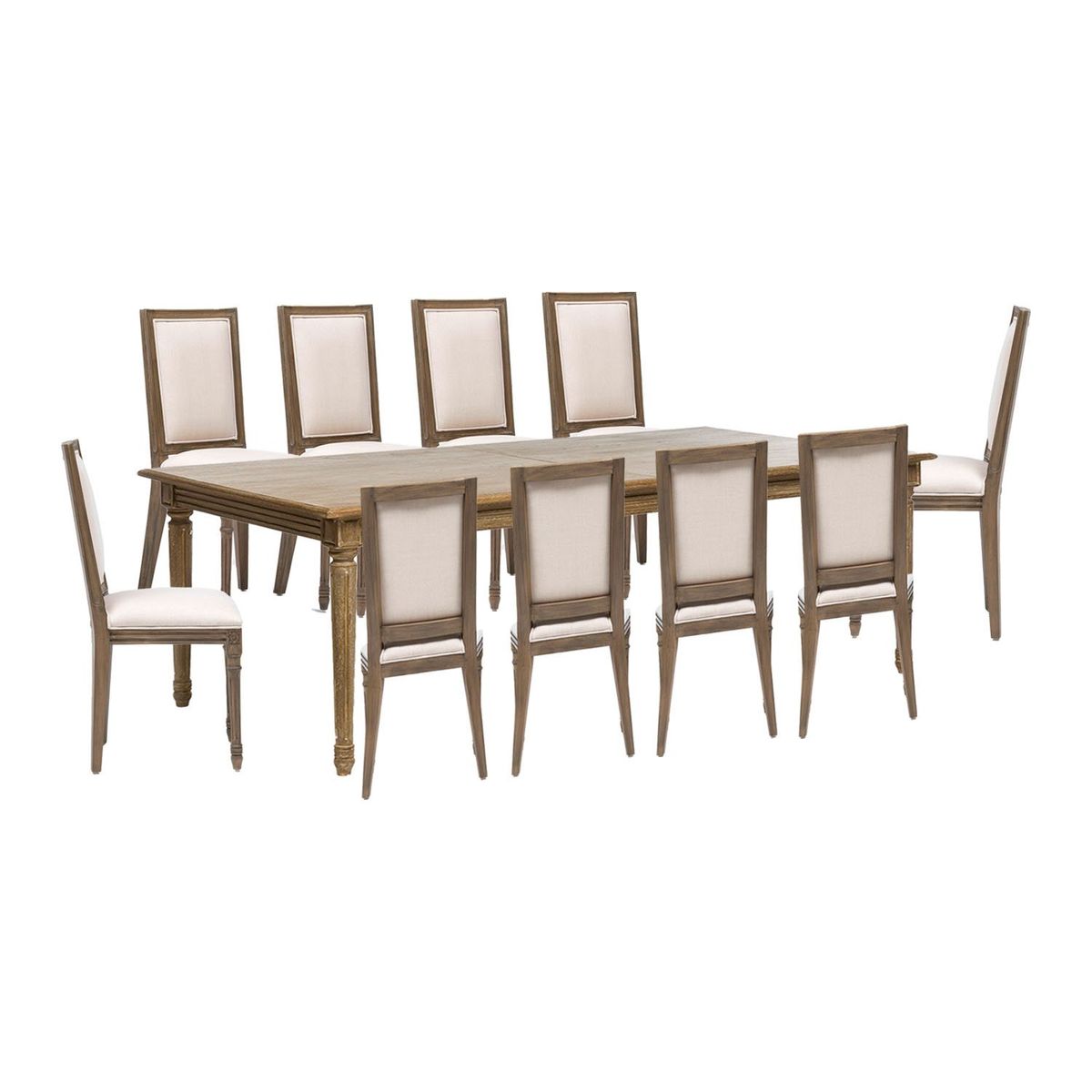 ROBERTA ALLEN - Juego de Comedor Croisette Extensible Rectangular 10 Sillas