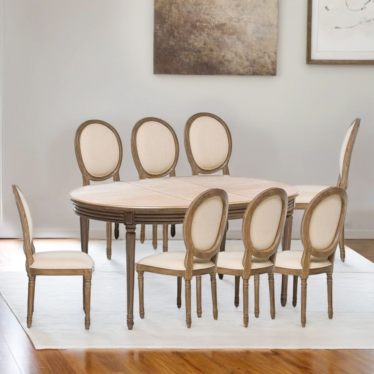 ROBERTA ALLEN - Juego de Comedor Croisette Extensible Ovalado 8 Sillas