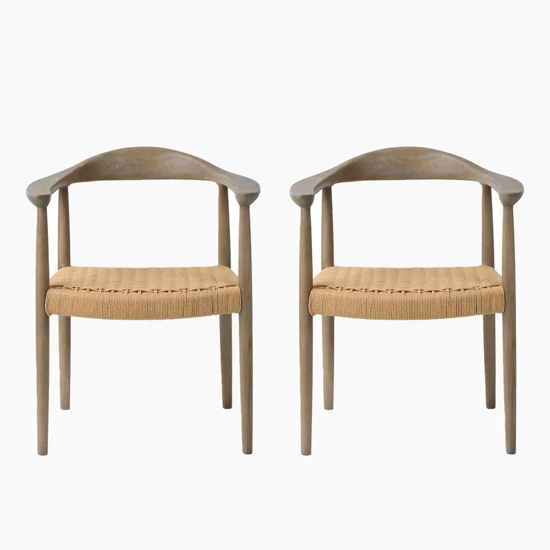 BASEMENT HOME - Set x2 Sillas de Comedor Fuji de Madera Natural