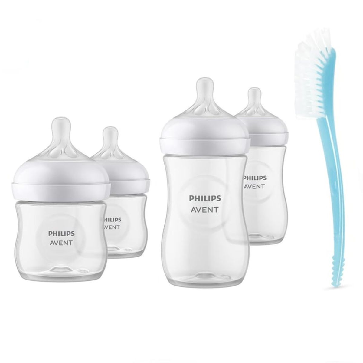 AVENT - Pack 4 biberones 125ml (2) 260 (2) + Escobilla Avent