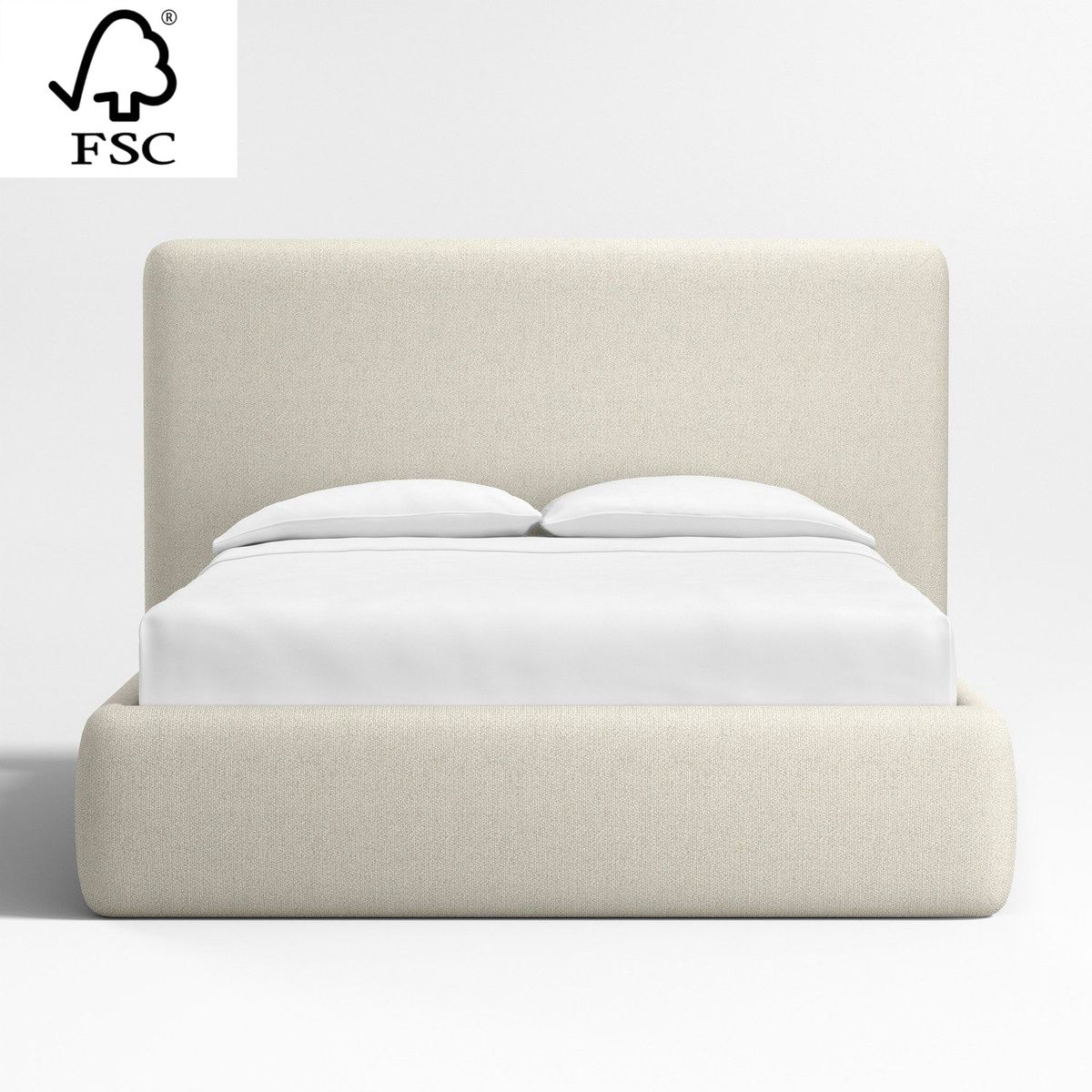 CRATE & BARREL - Cama Queen Anneli Ivory