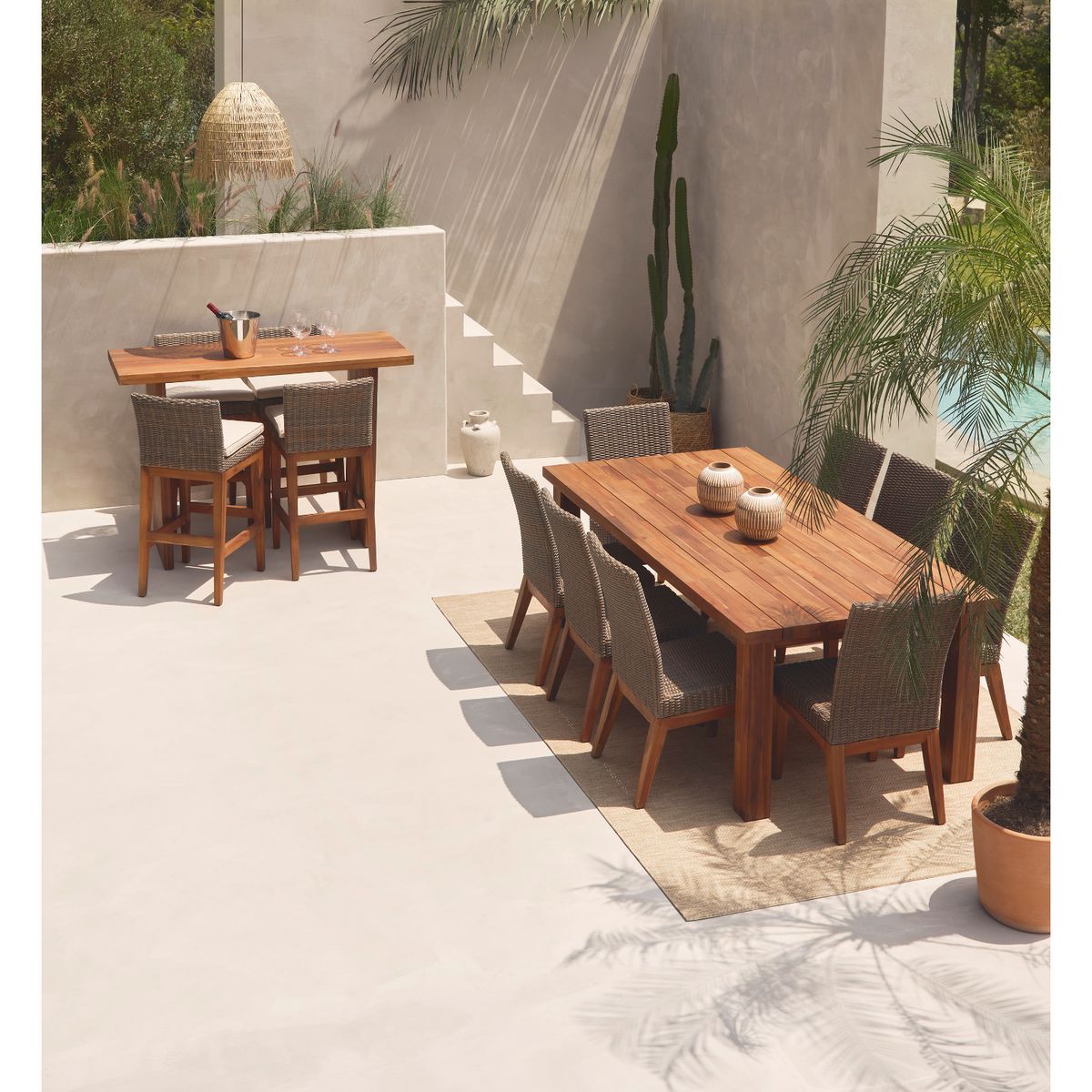 BASEMENT HOME - Juego de Comedor de Terraza Capetown con 8 Sillas