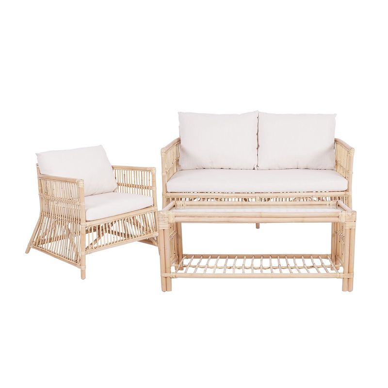 BASEMENT HOME - Juego de Sala de Terraza Indonesia 2-1 + Mesa de Centro