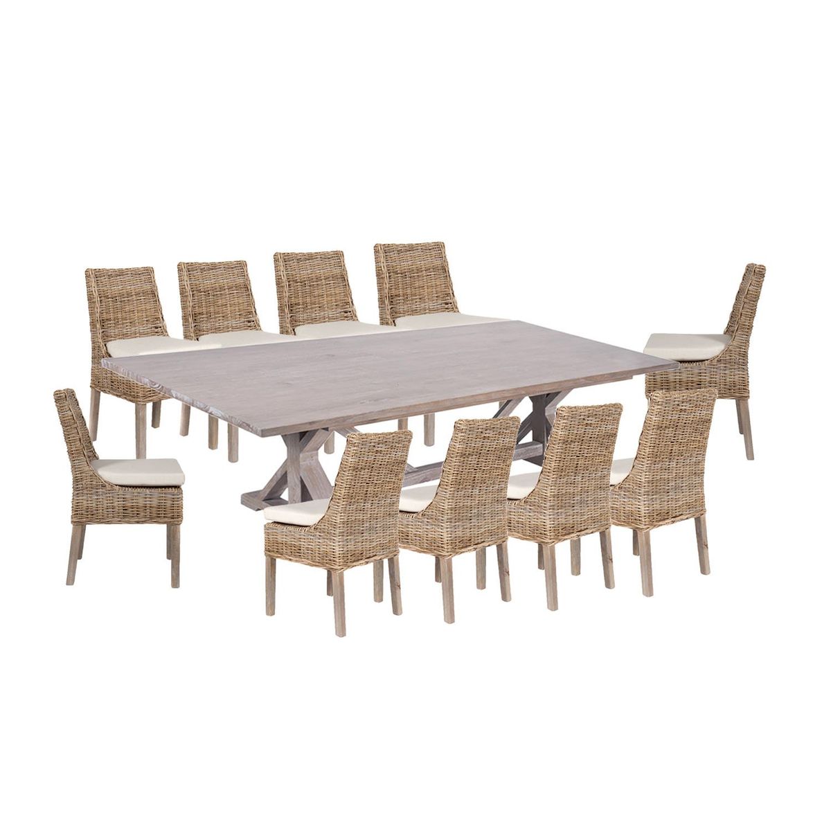 ROBERTA ALLEN - Juego de Comedor de Terraza Kubu 10 Sillas