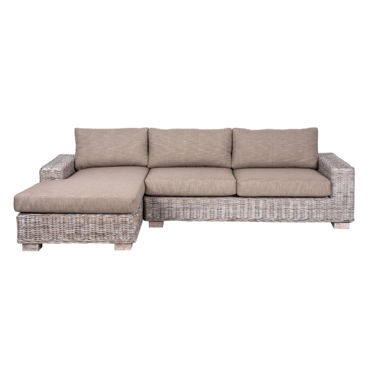 ROBERTA ALLEN - Juego de Sala de Terraza Kubu: Seccional Izquierdo + Sofá 1 Cuerpo + Mesa de Centro