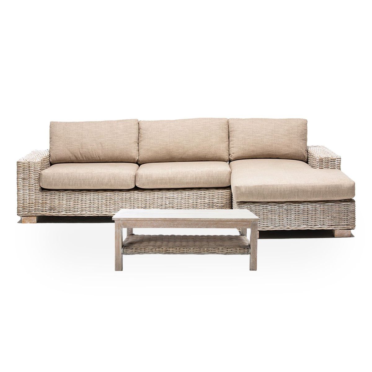 ROBERTA ALLEN - Juego de Sala de Terraza Kubu: Seccional Derecho + Mesa de Centro