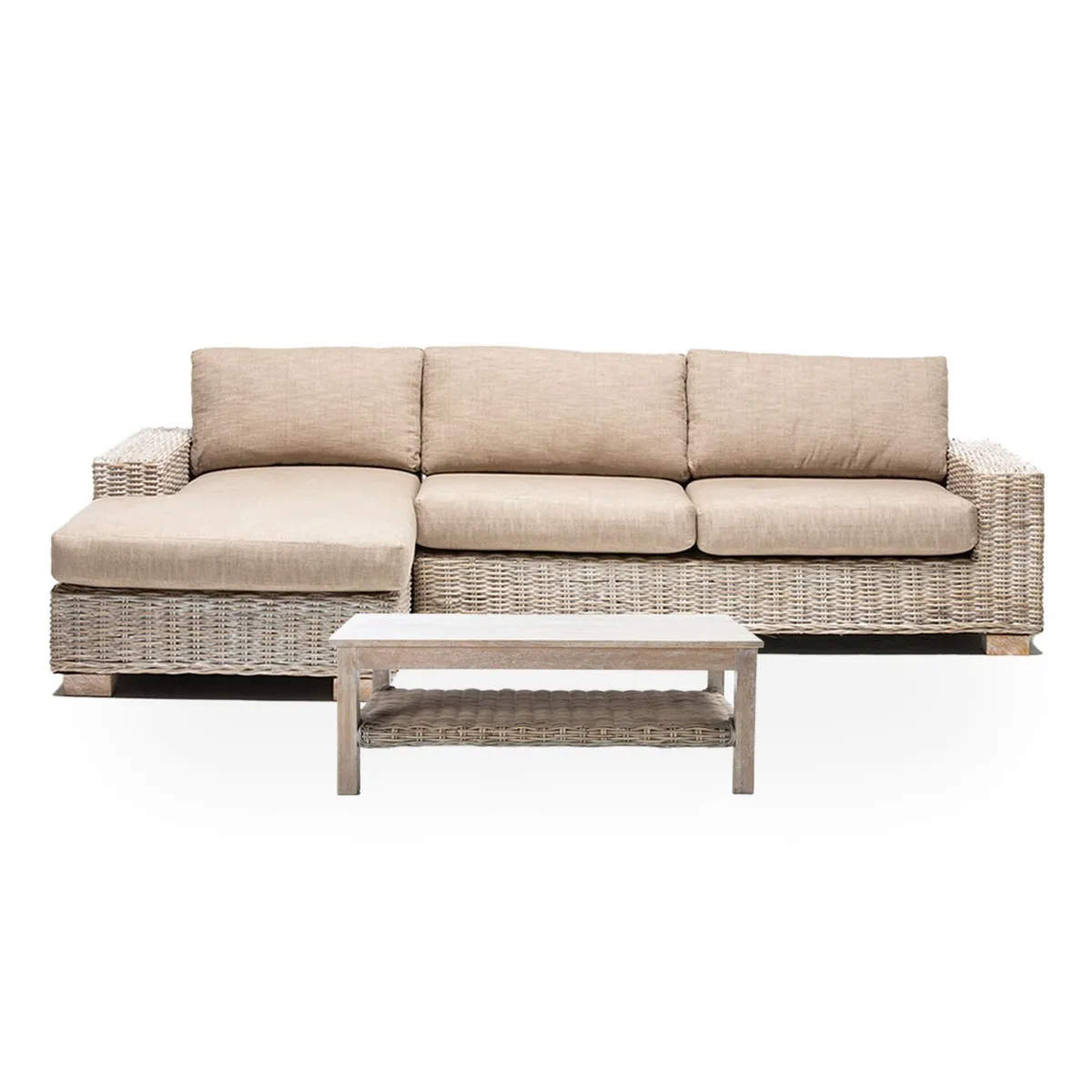 ROBERTA ALLEN - Juego de Sala de Terraza Kubu: Seccional Izquierdo + Mesa de Centro