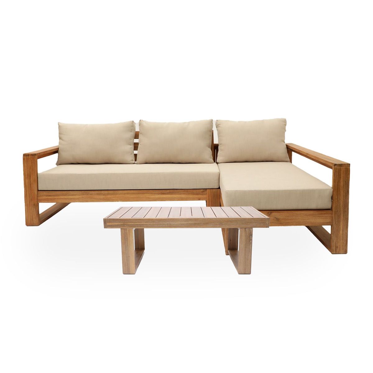 BASEMENT HOME - Juego de Sala de Terraza Laguna: Seccional Izquierdo + Mesa de Centro