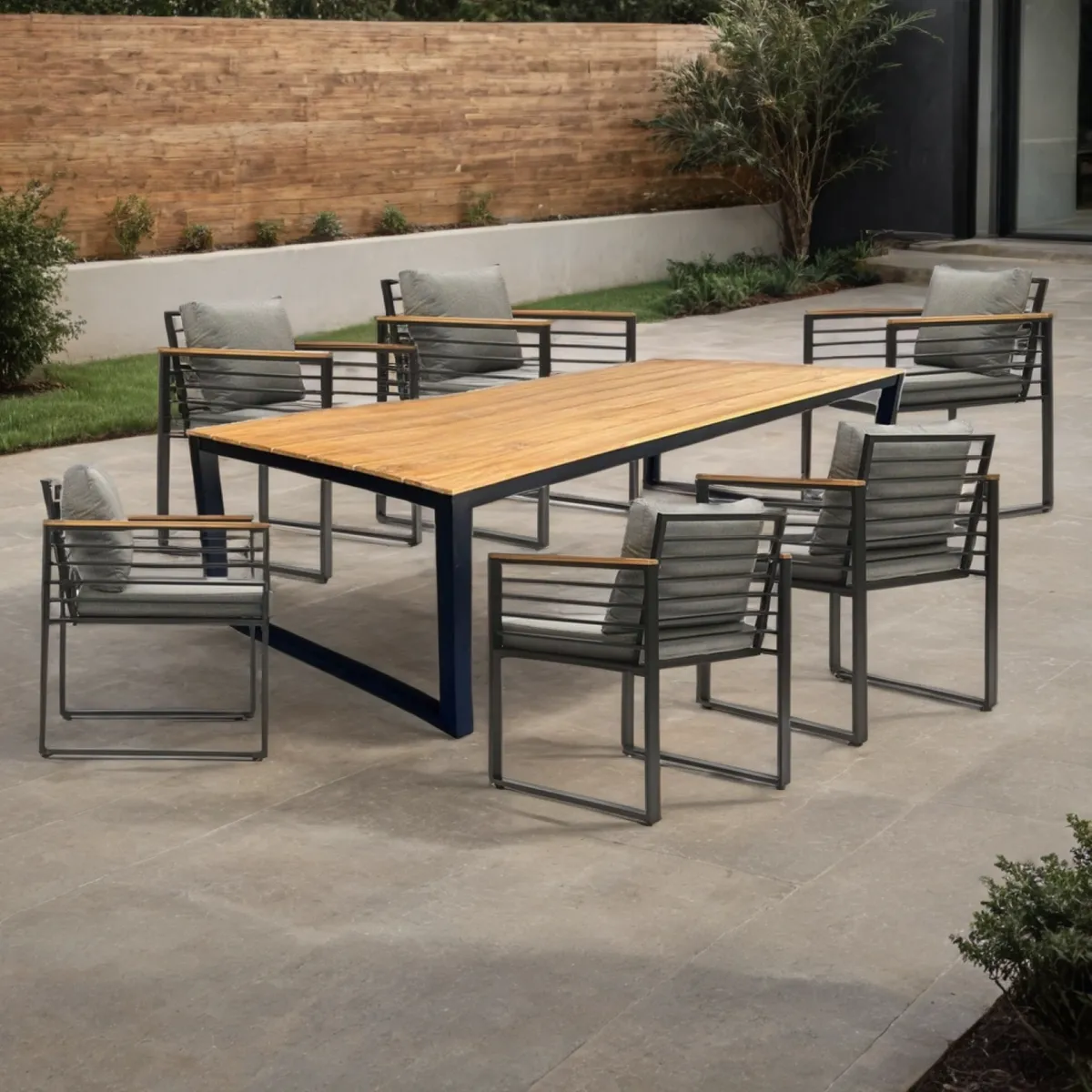 BASEMENT HOME - Juego de Comedor de Terraza Mallorca 6 Sillas