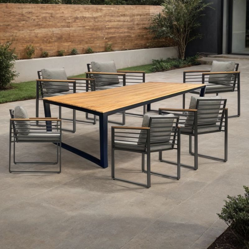 BASEMENT HOME - Juego de Comedor de Terraza Mallorca 6 Sillas