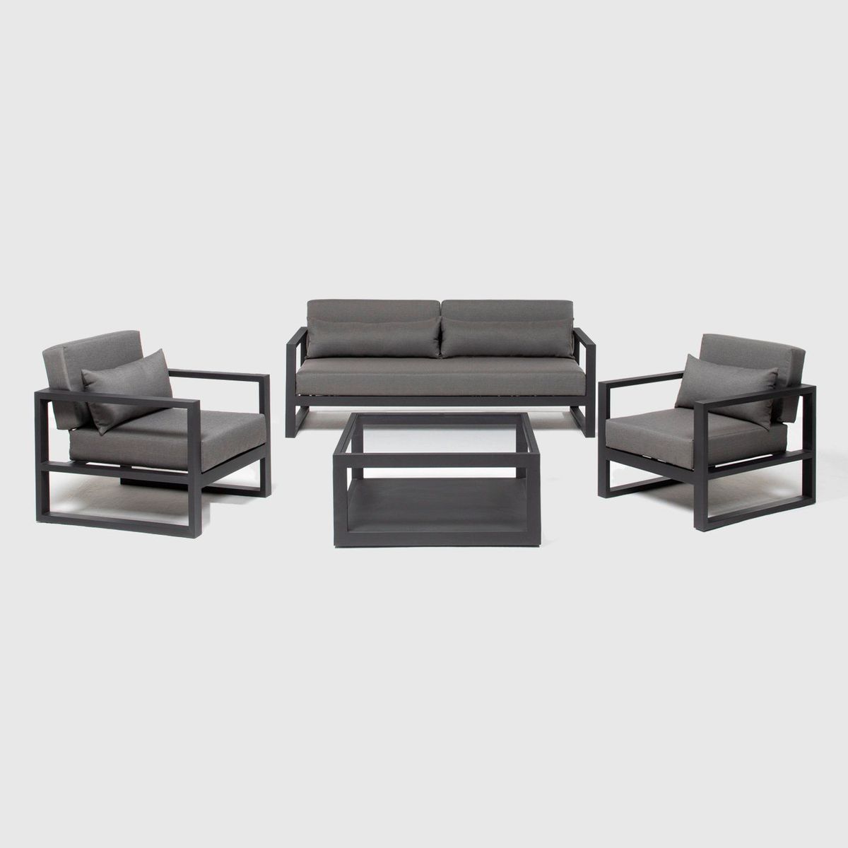 BASEMENT HOME - Juego de Sala de Terraza Monaco 3-1-1 + Mesa de Centro Negro