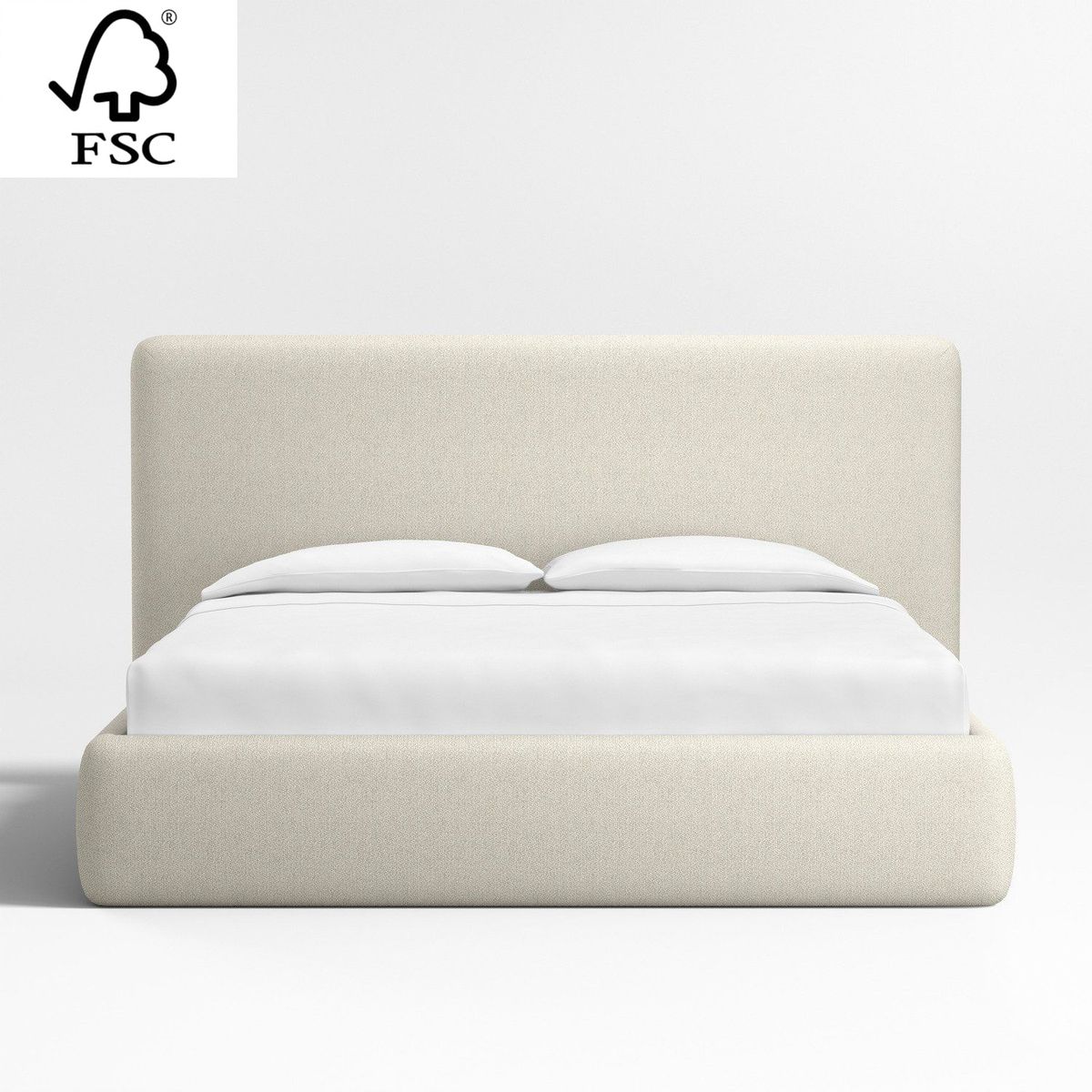 CRATE & BARREL - Cama King Anneli Ivory