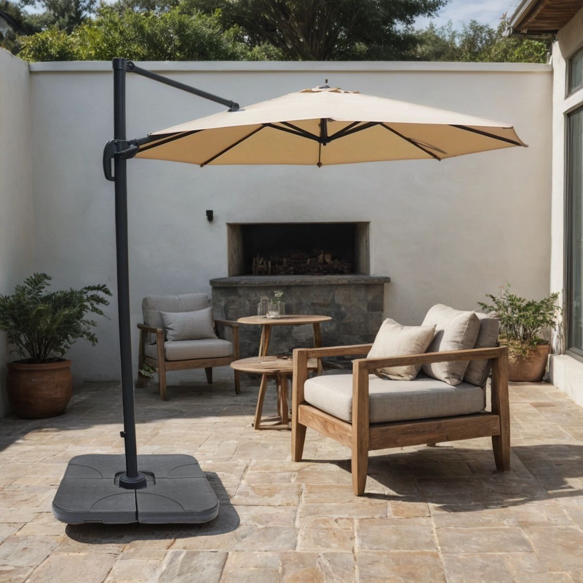 BASEMENT HOME - Sombrilla Plegable Candy 2.95m con Base