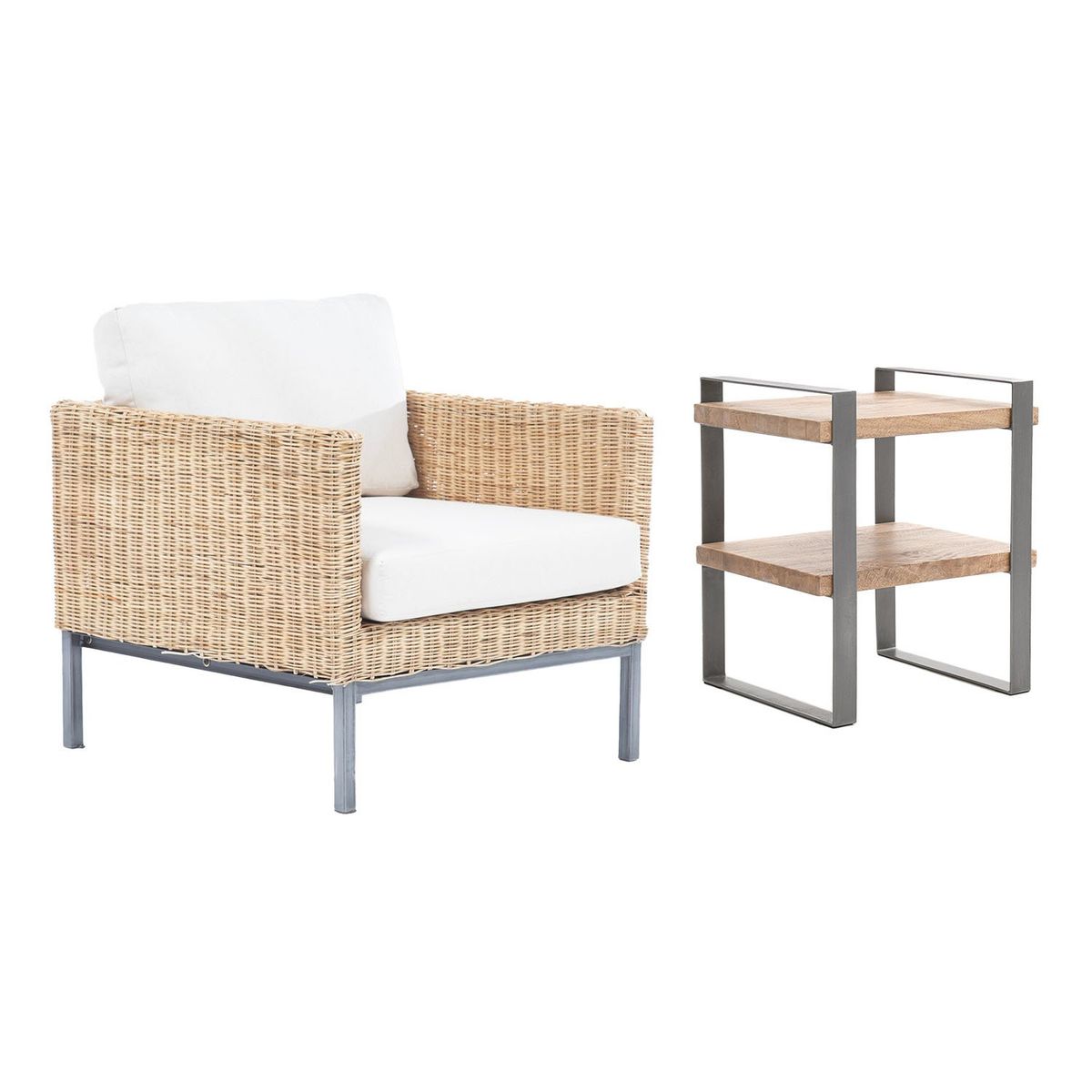 BASEMENT HOME - Sofá de Terraza Gobi 1 Cuerpo con Mesa Lateral