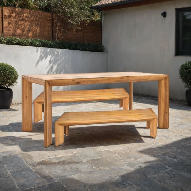 BASEMENT HOME - Juego de Comedor de Terraza Porto Mink 2 Banquetas