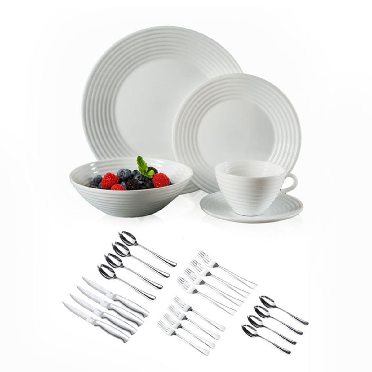 OSTER - Juego de Vajilla 40 Piezas Opal White Oster 