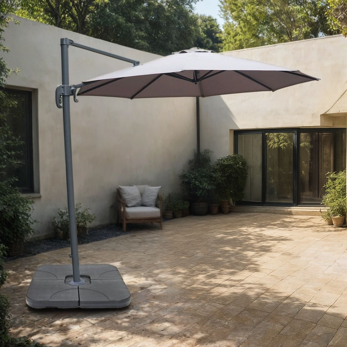 BASEMENT HOME - Sombrilla Plegable Candy 2.95m con Base