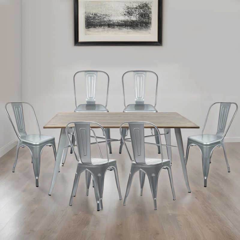 MICA - Juego de Comedor Alton 6 Sillas Gris