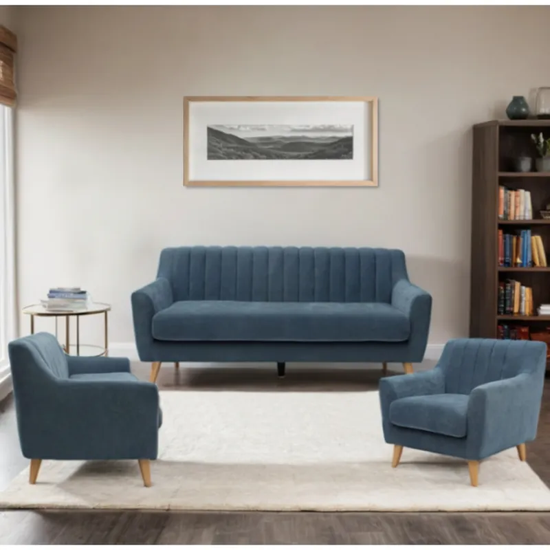 MICA - Juego de Sala Taylor 3-2-1 Cuerpos Azul