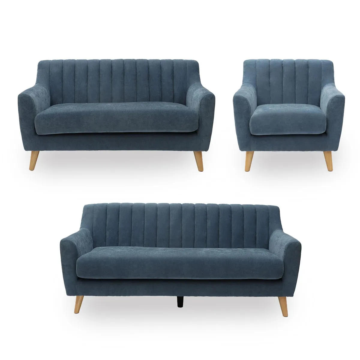 MICA - Juego de Sala Taylor 3-2-1 Cuerpos Azul