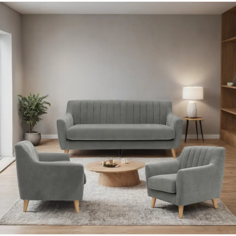 MICA - Juego de Sala Taylor 3-2-1 Cuerpos Gris