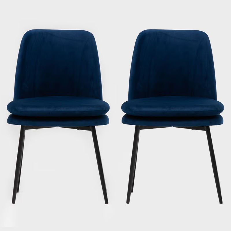 BASEMENT HOME - Set x2 Sillas de Comedor Fran Azul