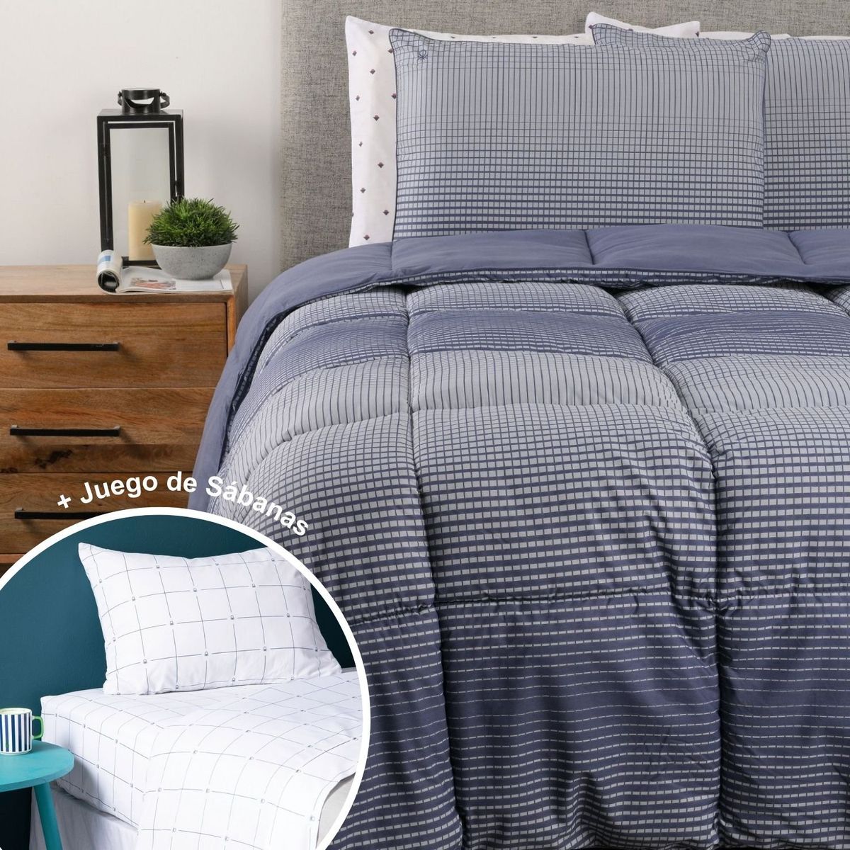 BENETTON - Juego de Cama: Edredón Boris + Juego de Sábanas Andre Benetton