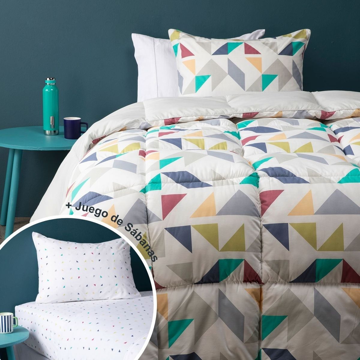 BENETTON - Juego de Cama: Edredón Luis + Juego de Sábanas Paolo Benetton