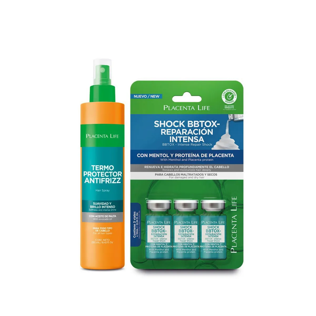 PLACENTA LIFE - Pack Shock Reparacion Intensa + Termoprotector  Placenta Life